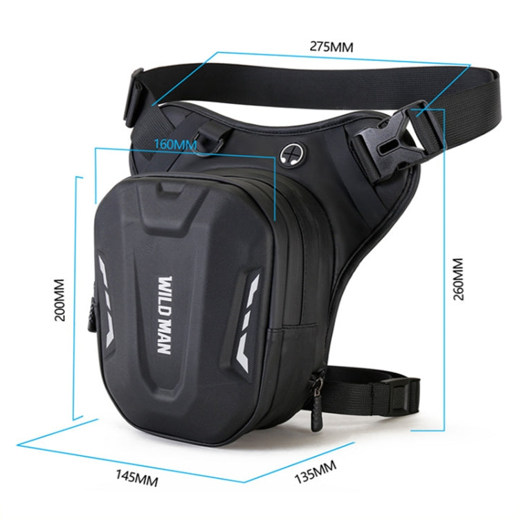 WILD MAN L1 3L Outdoor Motorcycle Riding Hard Shell Waist Bag Sports Cross-body Bag(Black)