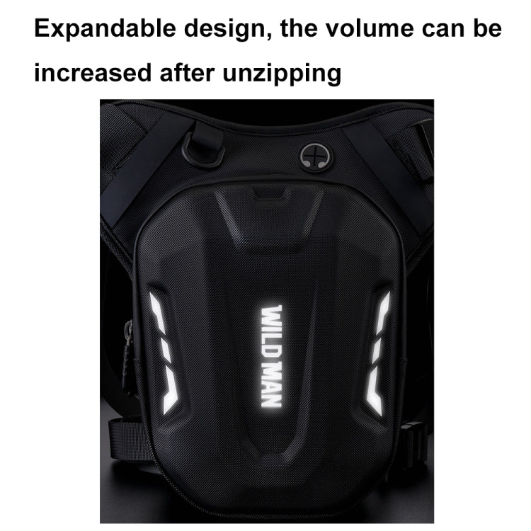 WILD MAN L1 3L Outdoor Motorcycle Riding Hard Shell Waist Bag Sports Cross-body Bag(Black)