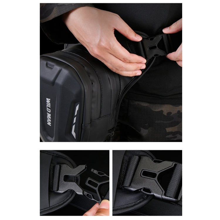WILD MAN L1 3L Outdoor Motorcycle Riding Hard Shell Waist Bag Sports Cross-body Bag(Black)