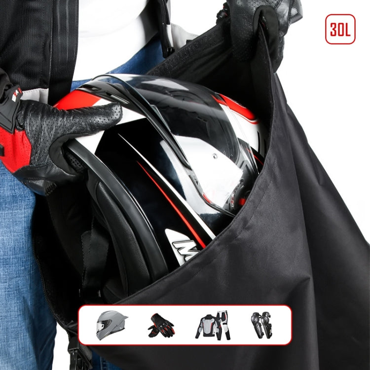 30L Outdoor Riding Motorcycle Helmet Bag Large Capacity Waterproof Combination Lock Storage Pack(Black)
