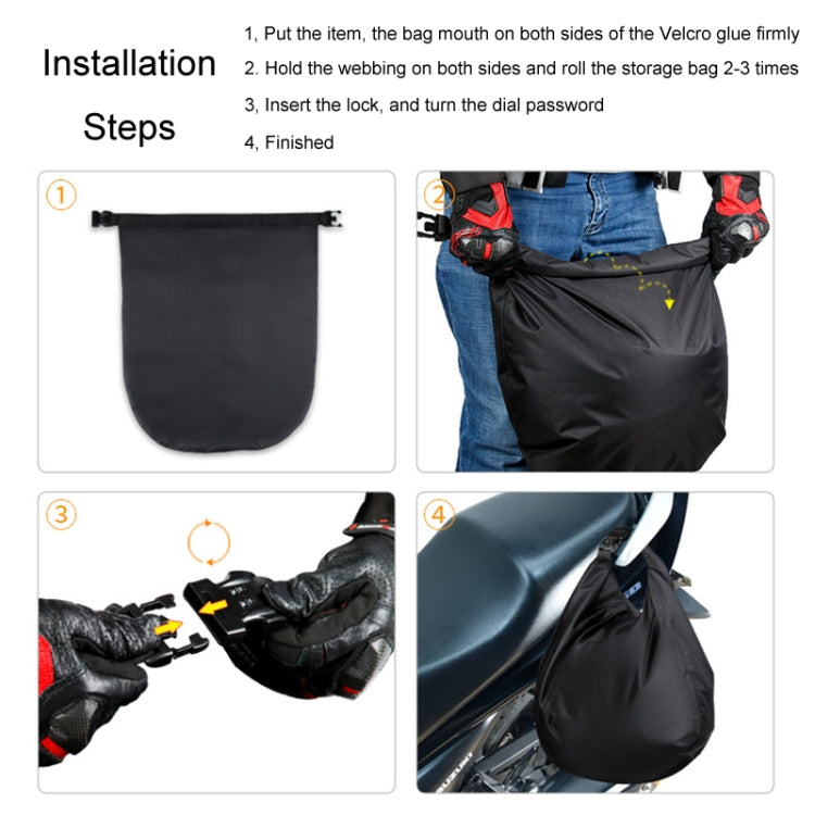 30L Outdoor Riding Motorcycle Helmet Bag Large Capacity Waterproof Combination Lock Storage Pack(Black)