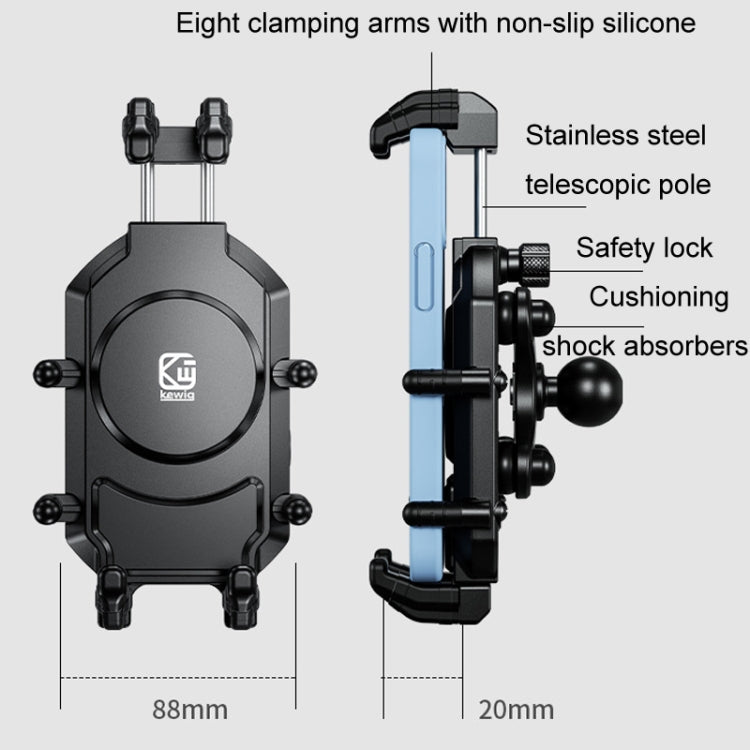 Kewig Motorcycle Octopus Holder Anti-Theft Motorcycle Cell Phone Mounts, Model: M26-C2