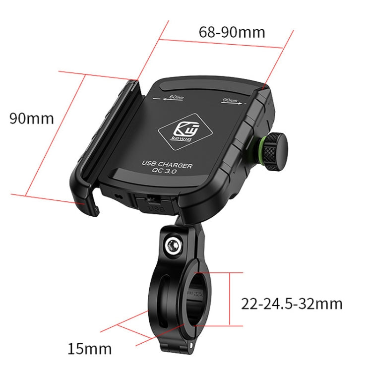 Kewig M8S Bicycle Aluminum Navigation Mount Outdoor Cycling Cell Phone Holder(Silver)
