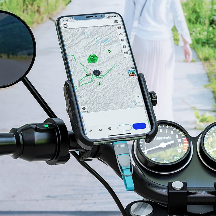Kewig M8 Motorcycle Navigation Phone Holder Outdoor Riding Charging Bracket(Black)