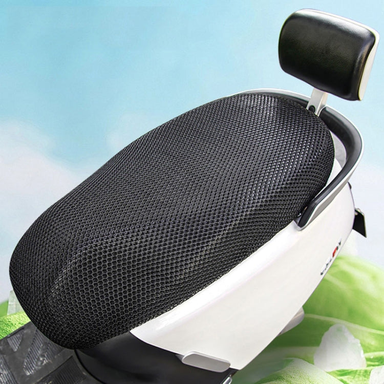 77x55cm Electrical Motorcycle Seat Cover Summer Breathable 3D Mesh Motorcycle Anti-Scald Cushion(Black)