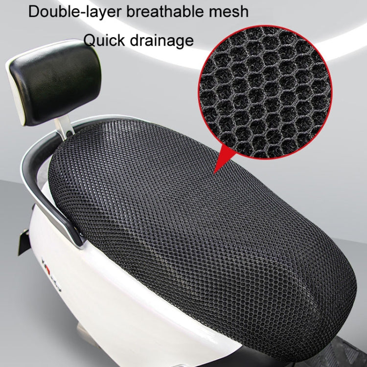 77x55cm Electrical Motorcycle Seat Cover Summer Breathable 3D Mesh Motorcycle Anti-Scald Cushion(Black)