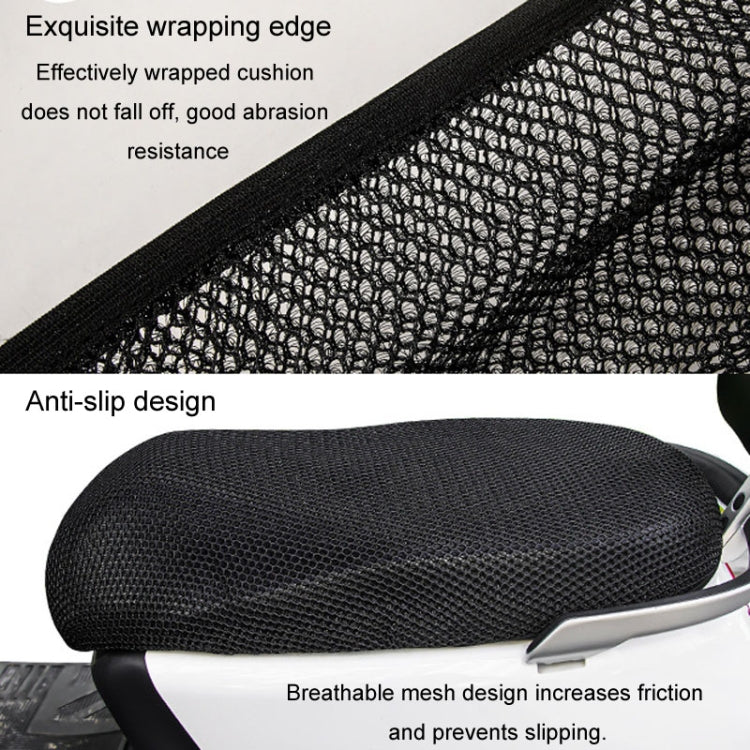 77x55cm Electrical Motorcycle Seat Cover Summer Breathable 3D Mesh Motorcycle Anti-Scald Cushion(Black)