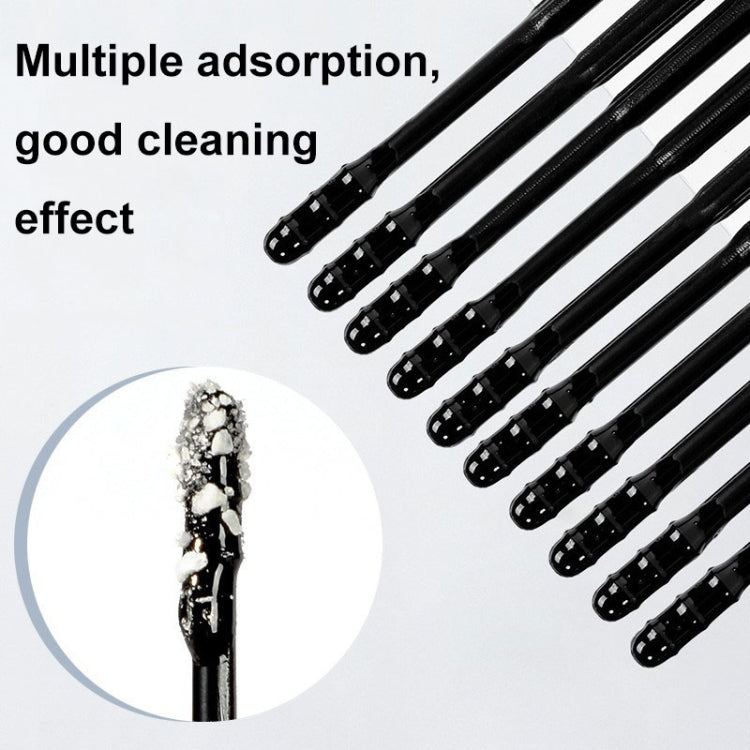 20pcs /box Spiral Sticky Ear Cleaning Cotton Swab Disposable Ear Cleaning Spoon(Black)