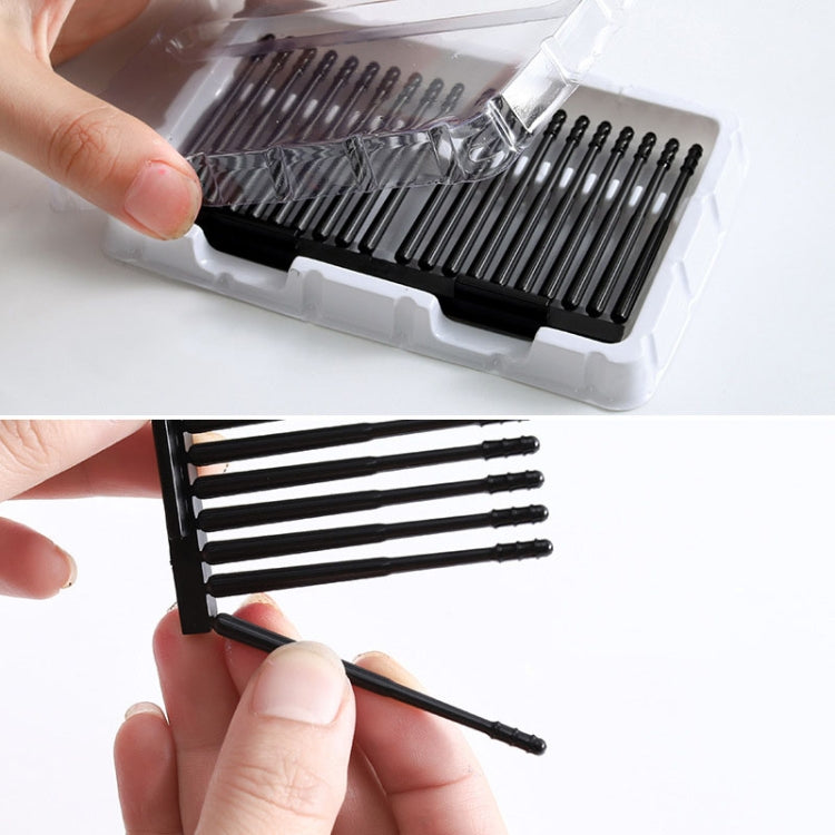 20pcs /box Spiral Sticky Ear Cleaning Cotton Swab Disposable Ear Cleaning Spoon(Black)