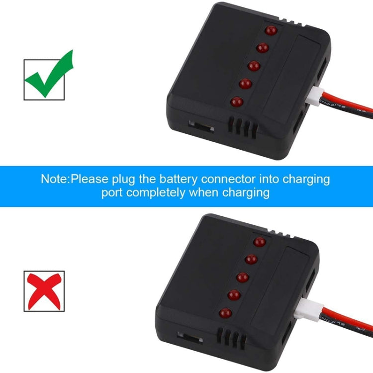One To Five 3.7V Lithium Battery USB Charger For X5C Aircraf(XH2.54 Port)