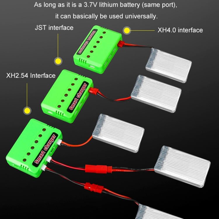One To Six 3.7V Lithium Battery Drone USB Charger, Color: White XH4.0 Port