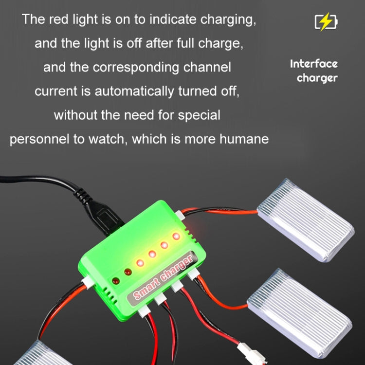One To Six 3.7V Lithium Battery Drone USB Charger, Color: White XH4.0 Port