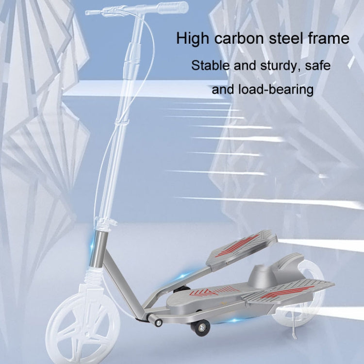 Adult Scooter Two-wheel Mobility Scooter Double Wing Pedal Bike, Model: Standard Silver
