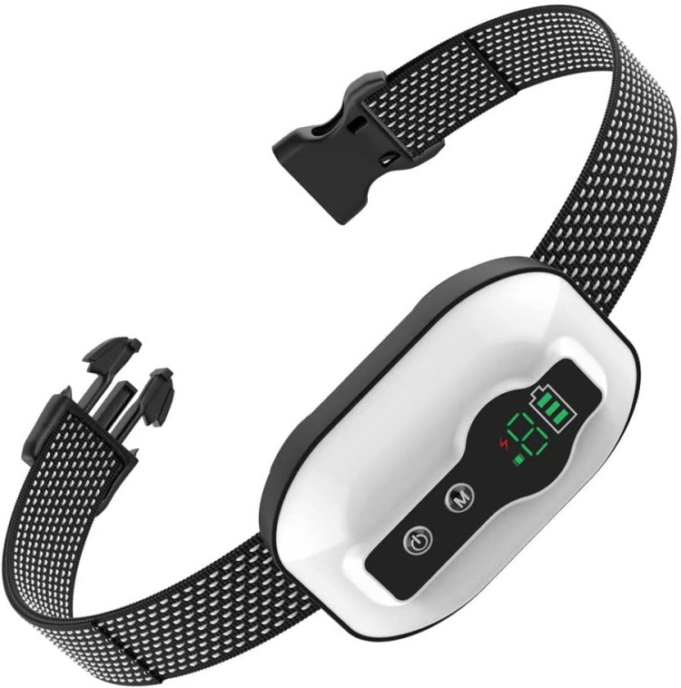 Anti-False Triggering Dog Bark Collar Waterproof Bark Stopper with 5 Adjustable Sensitivity(White)