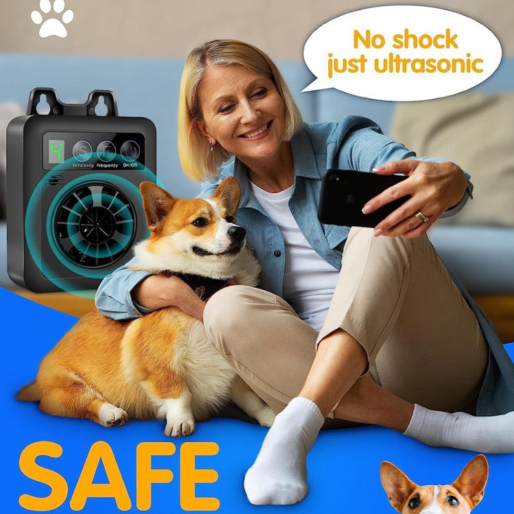 K6 Digital Display Intelligent Ultrasonic Barking Control Device Dog Training Device Repellent Device(Black)