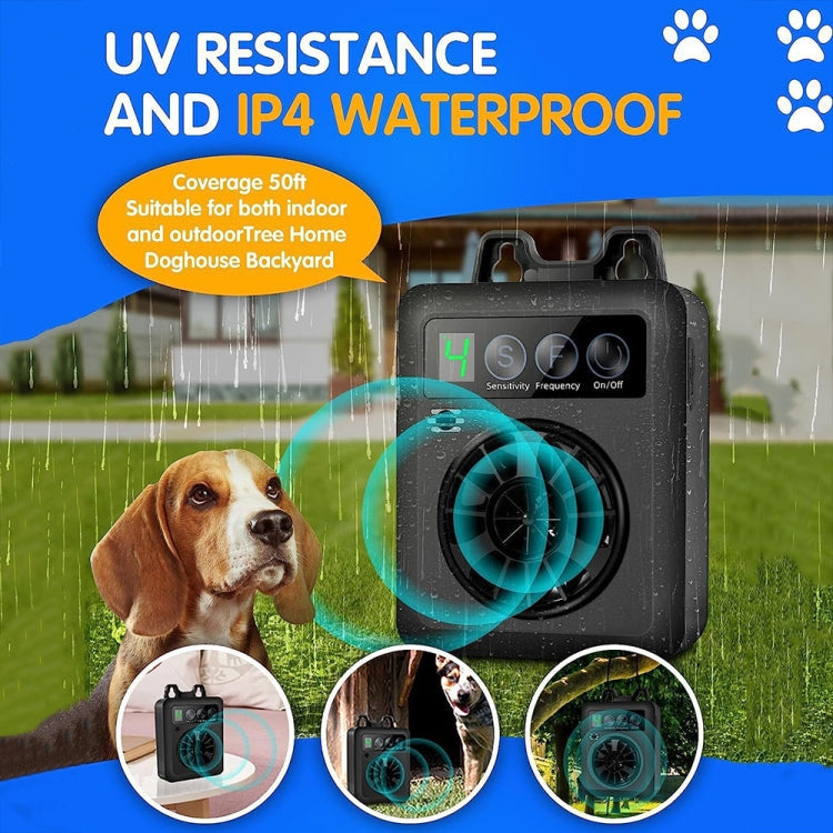 K6 Digital Display Intelligent Ultrasonic Barking Control Device Dog Training Device Repellent Device(Black)