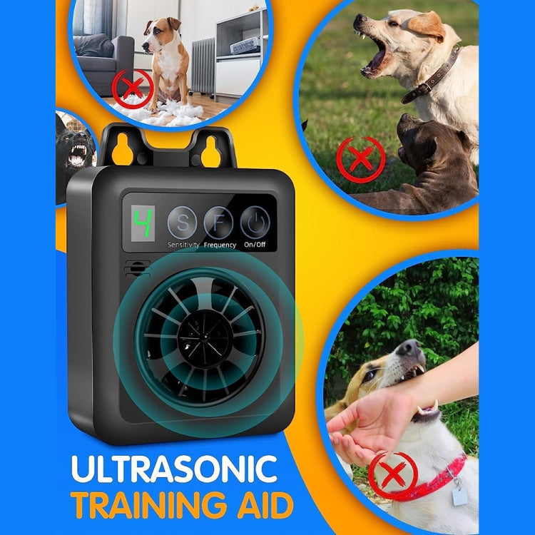 K6 Digital Display Intelligent Ultrasonic Barking Control Device Dog Training Device Repellent Device(Black)