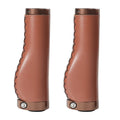 1pair Bicycle Non-Slip Leather Handlebar Grips Mountain Bike Vintage Handlebar Protector(Brown)