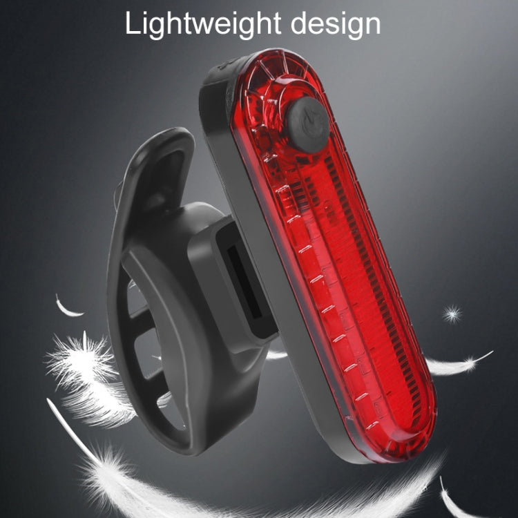 Mountain Bike Night Riding Warning Lamp Bicycle USB Charging Tail Light(White)
