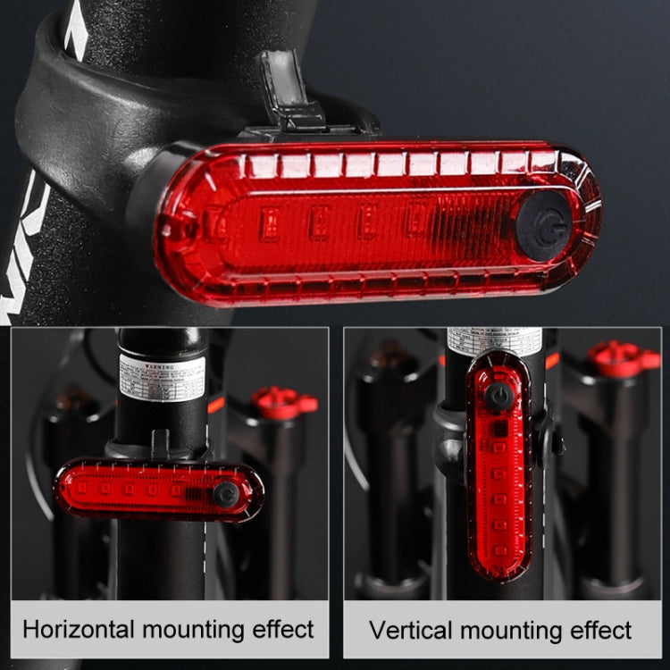 Mountain Bike Night Riding Warning Lamp Bicycle USB Charging Tail Light(White)