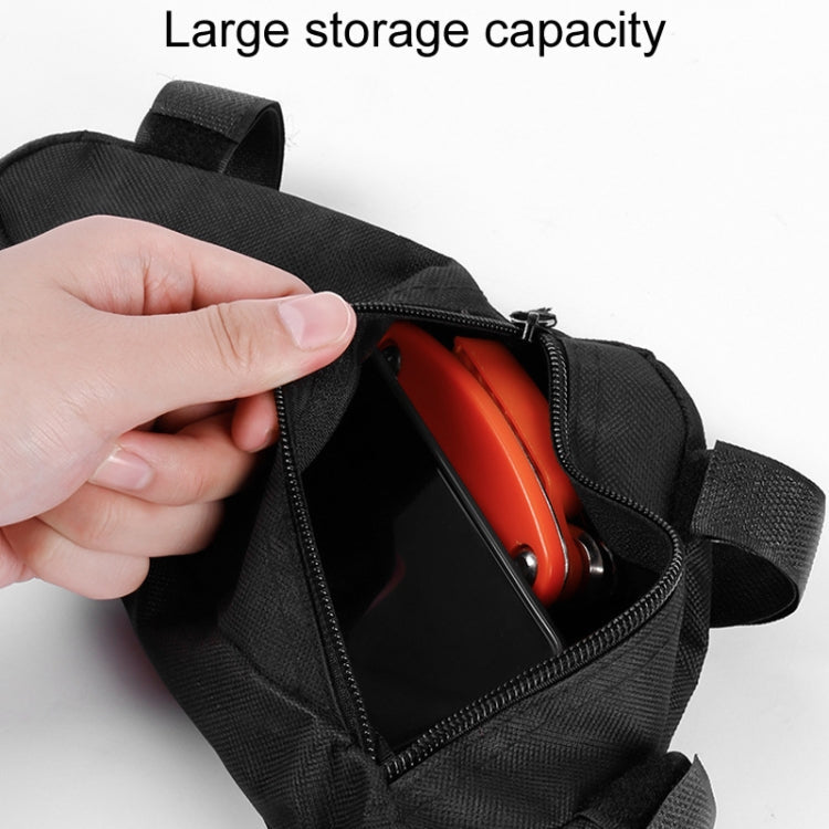 Large Capacity Bicycle Saddle Bag Outdoor Riding Triangle Toolkit(All Black)