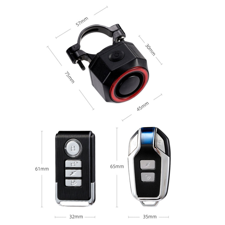 Bicycle Smart Taillight Anti-theft Alarm Brake Warning Light, Model: WL03C Set + Silicone Remote Control