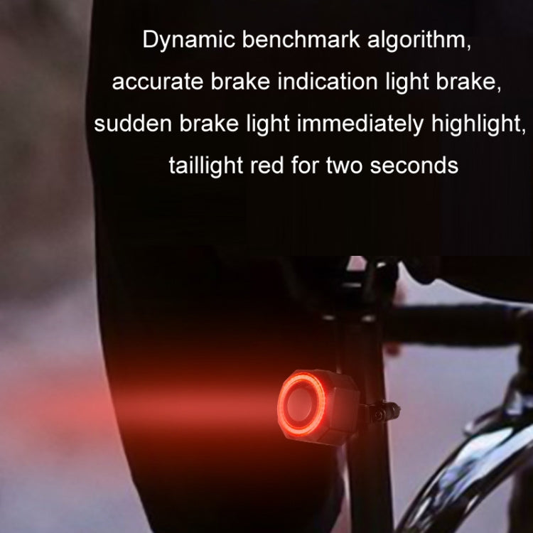 Bicycle Smart Taillight Anti-theft Alarm Brake Warning Light, Model: WL03C Set + Silicone Remote Control