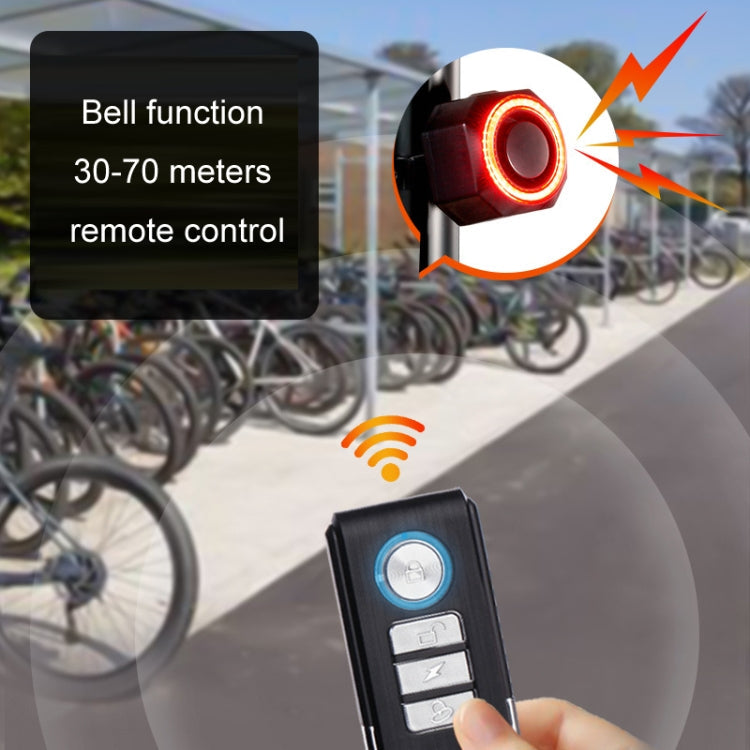 Bicycle Smart Taillight Anti-theft Alarm Brake Warning Light, Model: WL03C Set + Silicone Remote Control