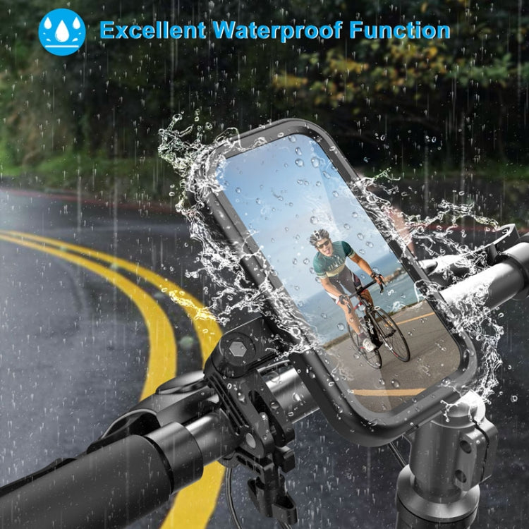Waterproof Motorcycle Bicycle Cell Phone Holder 360 Rotating Riding Navigation Holder, Model: Handlebar