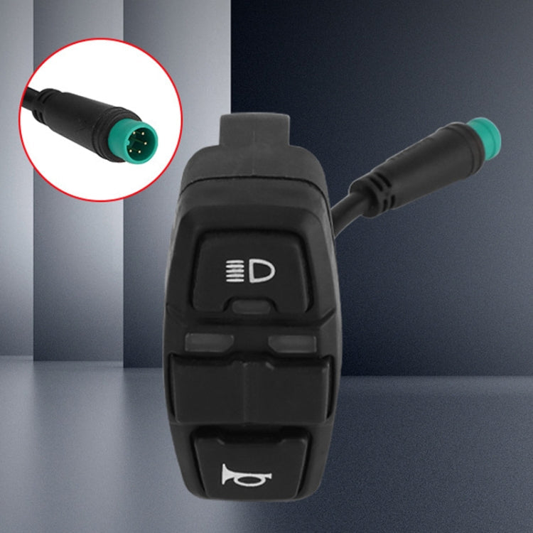 For KUGOO M5 AIMITE Electrical Scooter Horn Headlight Steering Control Three Function Switch(Black)