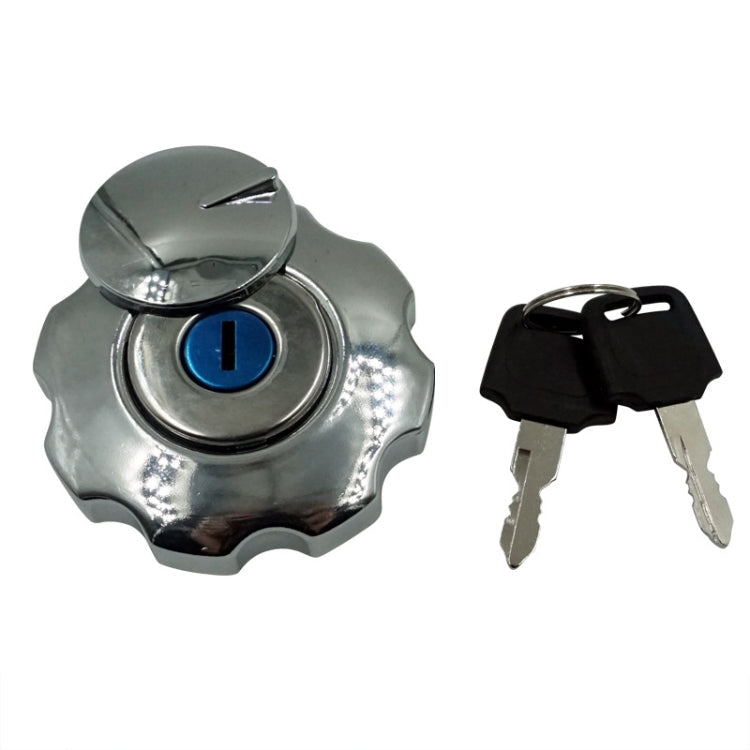 For CG125 Motorcycle and Electric Vehicle Fuel Tank Cap Lock(Silver)