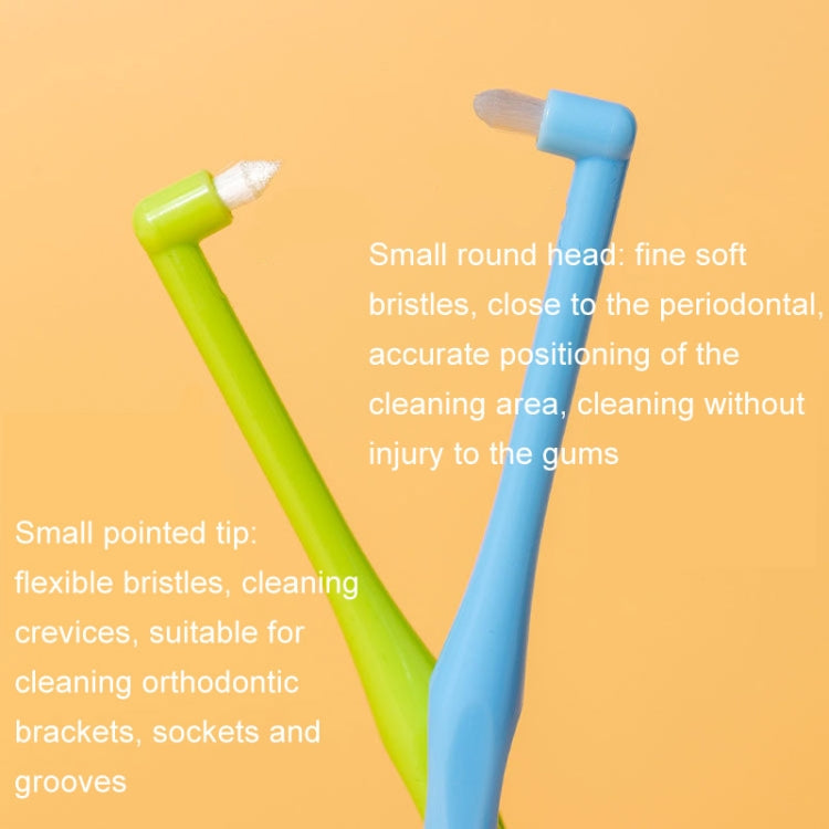 LERCH 2 In 1 Pointed + Rounded Orthodontic Teeth Cleaning Brush Pet Dental Crevice Brush(Color Random Delivery)