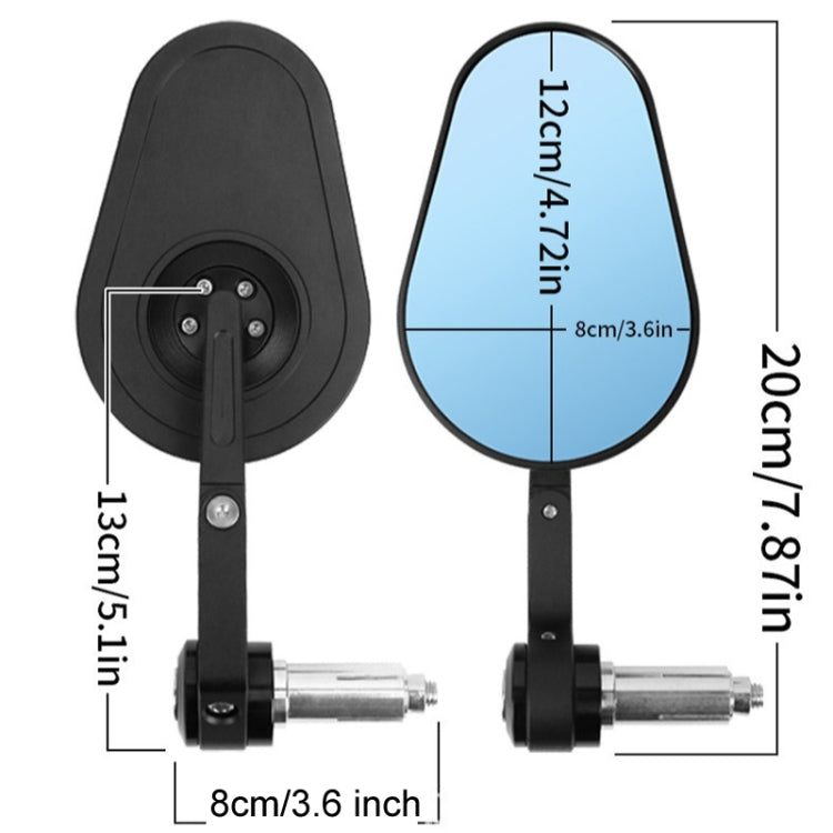 Motorcycle Aluminum Alloy Foldable Rearview Mirror(Black)