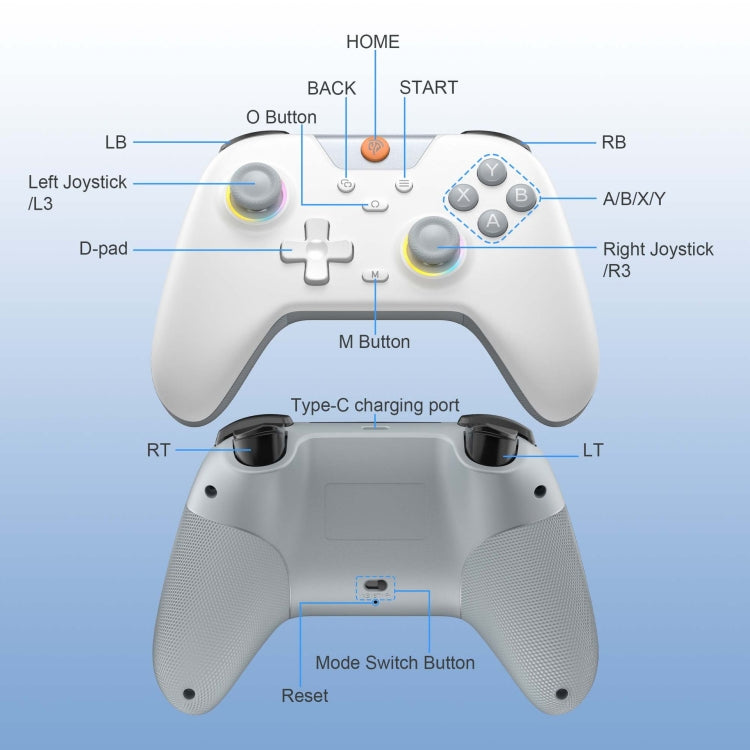 EasySMX X05 Wireless Gamepad Hall RGB Effect Controller For PC / Phone / Switch / Steam Deck(Green)