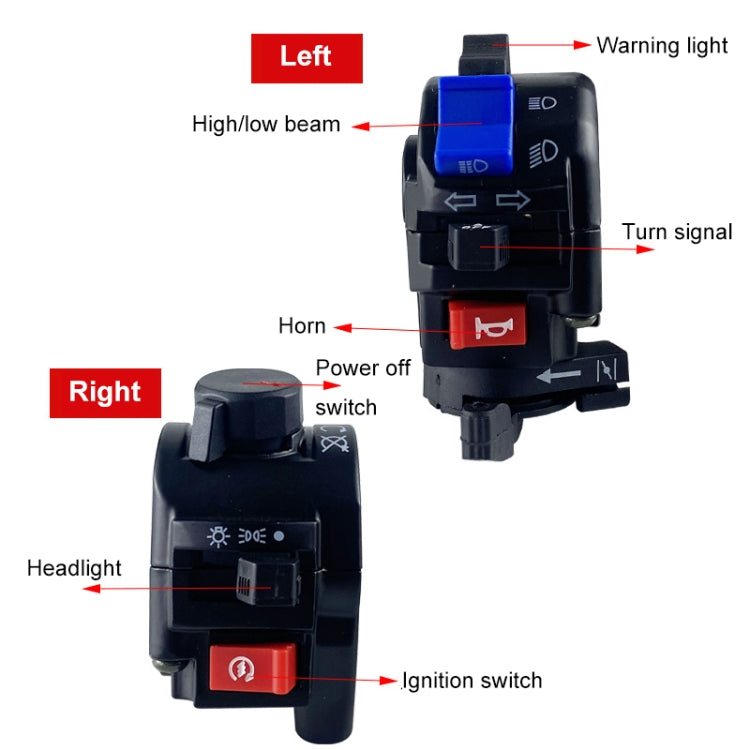 For QJ Storm Taizi 150 Motorcycle Left And Right Handlebar Switch Assembly(Silver)