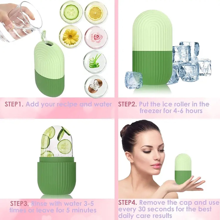 Silicone Wave Pattern Ice Compartment Mould Facial Beauty Massage Pore Shrinking Ice Cube Mold(Pink)