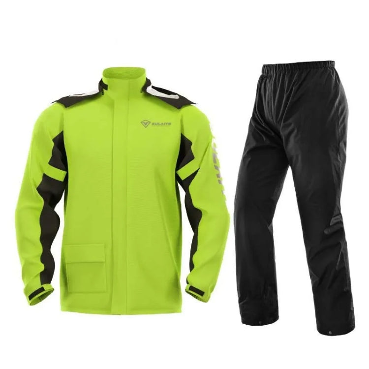 SULAITE Outdoor Motorcycle Riding Full Body Split Raincoat Suit, Size: M(Green)