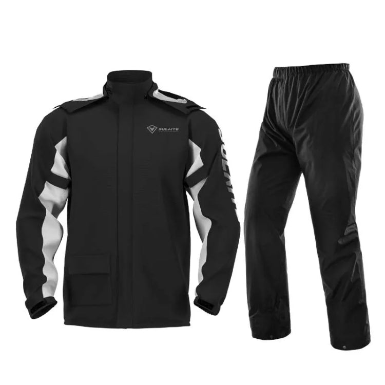 SULAITE Outdoor Motorcycle Riding Full Body Split Raincoat Suit, Size: XXL(Black)