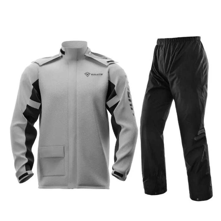 SULAITE Outdoor Motorcycle Riding Full Body Split Raincoat Suit, Size: XXL(Gray)