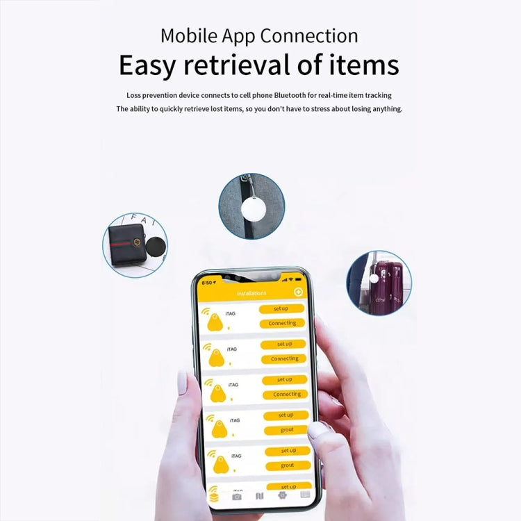 Mini Pet Smart Anti-lost Device Portable GPS Locator Bluetooth Tracker(White)