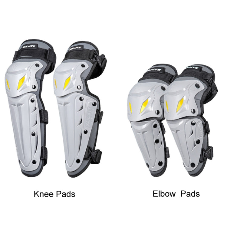 SULAITE Motorcycle Outdoor Riding Breathable Protective Equipment, Color: 2pcs /Set Elbow Pads Gray
