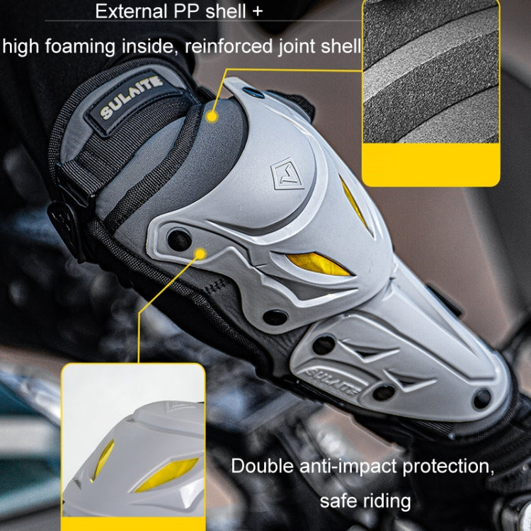 SULAITE Motorcycle Outdoor Riding Breathable Protective Equipment, Color: 2pcs /Set Knee Pads Gray