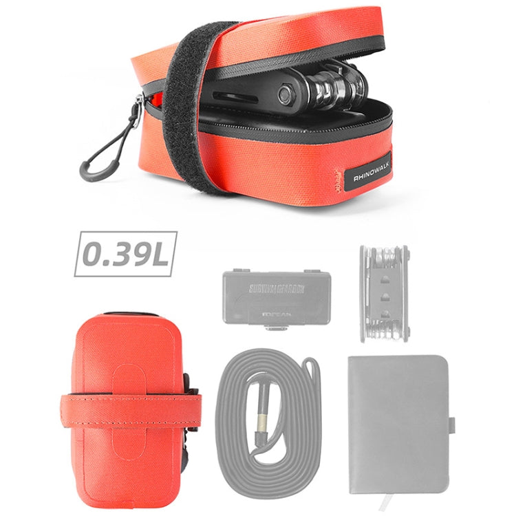 Rhinowalk RK5200 0.39L Bicycle Lightweight Waterproof Tail Bag Outdoor Cycling TPU Saddle Bag(Orange)