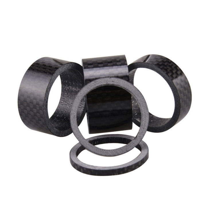 5pcs /Set Bicycle Carbon Fiber Gasket Fork Bowl Set Handlebar Pad 3/5/10/15/20mm