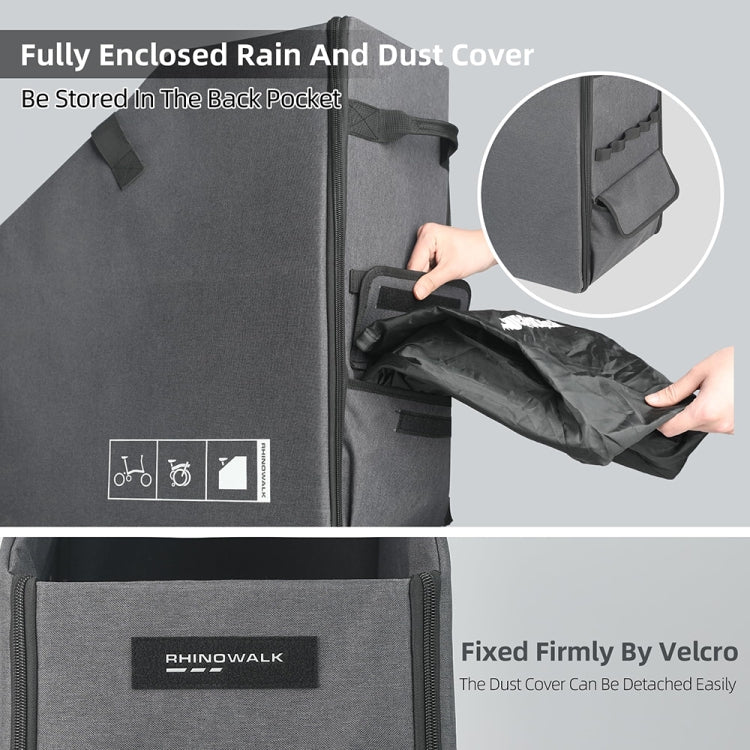 Rhinowalk RK70 For Brompton 14-inch Folding Bicycle Storage Box Car Trunk Bag(Black)