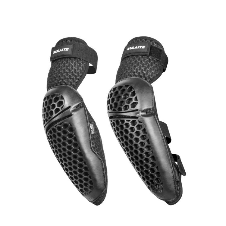 SULAITE Cycling Honeycomb Breathable Heat Dissipation Motorcycle Adjustable Protective Gear, Style: 2pcs /Set Elbow Pads