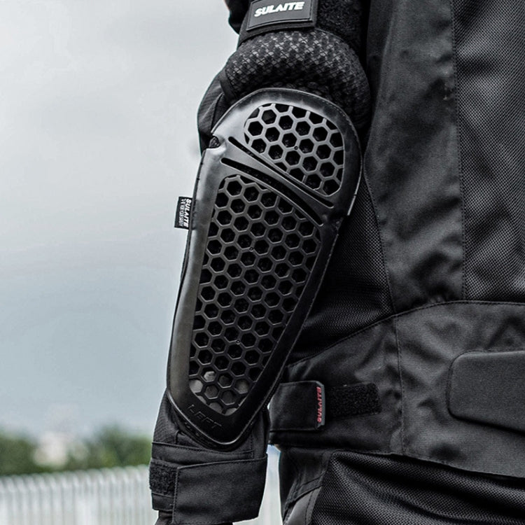 SULAITE Cycling Honeycomb Breathable Heat Dissipation Motorcycle Adjustable Protective Gear, Style: 2pcs /Set Elbow Pads