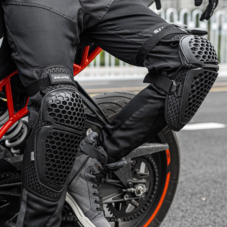 SULAITE Cycling Honeycomb Breathable Heat Dissipation Motorcycle Adjustable Protective Gear, Style: 2pcs /Set Elbow Pads