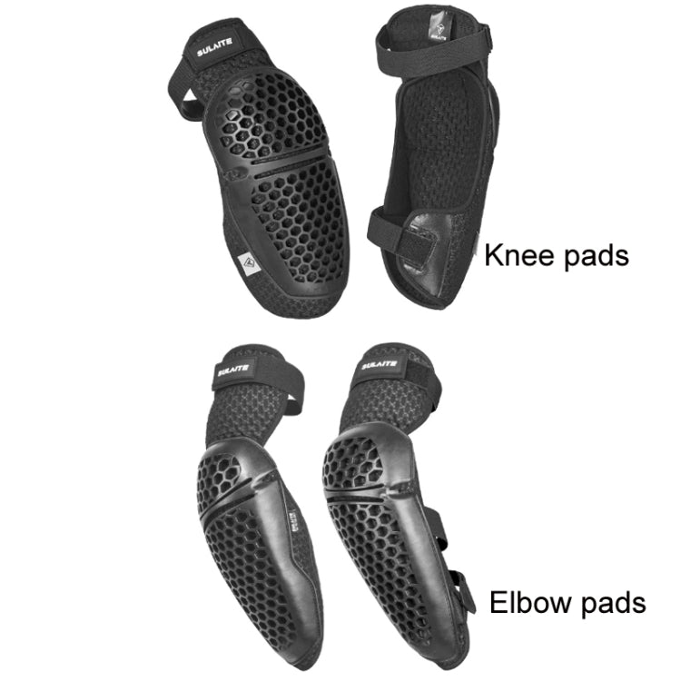 SULAITE Cycling Honeycomb Breathable Heat Dissipation Motorcycle Adjustable Protective Gear, Style: 2pcs /Set Elbow Pads