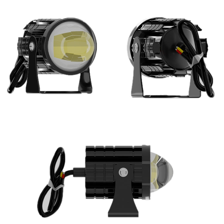 1pair 12V-85V Motorcycle Headlights Dual-color Automotive LED Working Headlights, Color: Yellow + White Light With Flashing